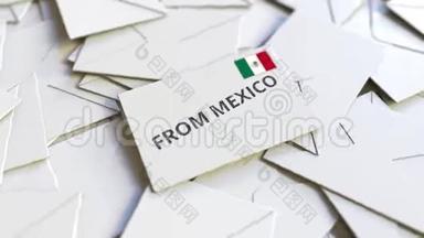 带有墨西哥邮票的<strong>信件</strong>和其他<strong>信件</strong>。 国际邮件相关概念三维动画
